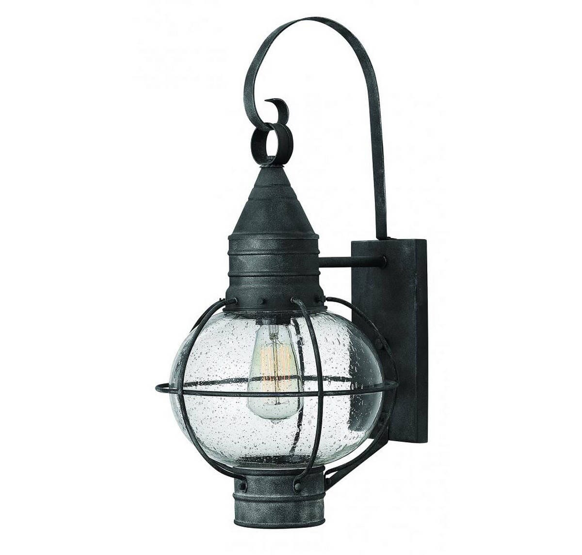 Hinkley Cape Cod 1-Light Outdoor Medium Wall Mount in Aged Zinc