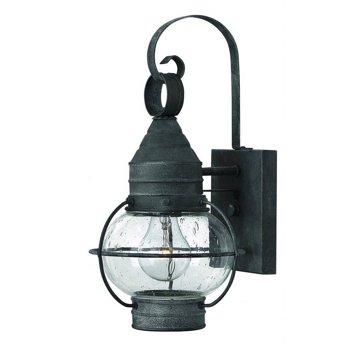 Hinkley Cape Cod 1-Light Outdoor Mini Wall Mount in Aged Zinc