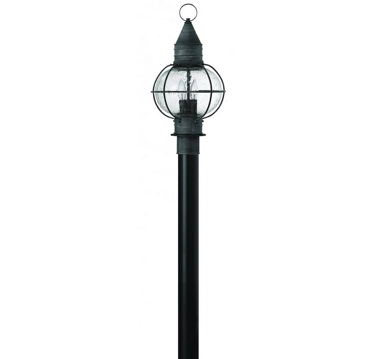 Hinkley Cape Cod 3-Light Outdoor Post Top Pier Mount in Aged Zinc