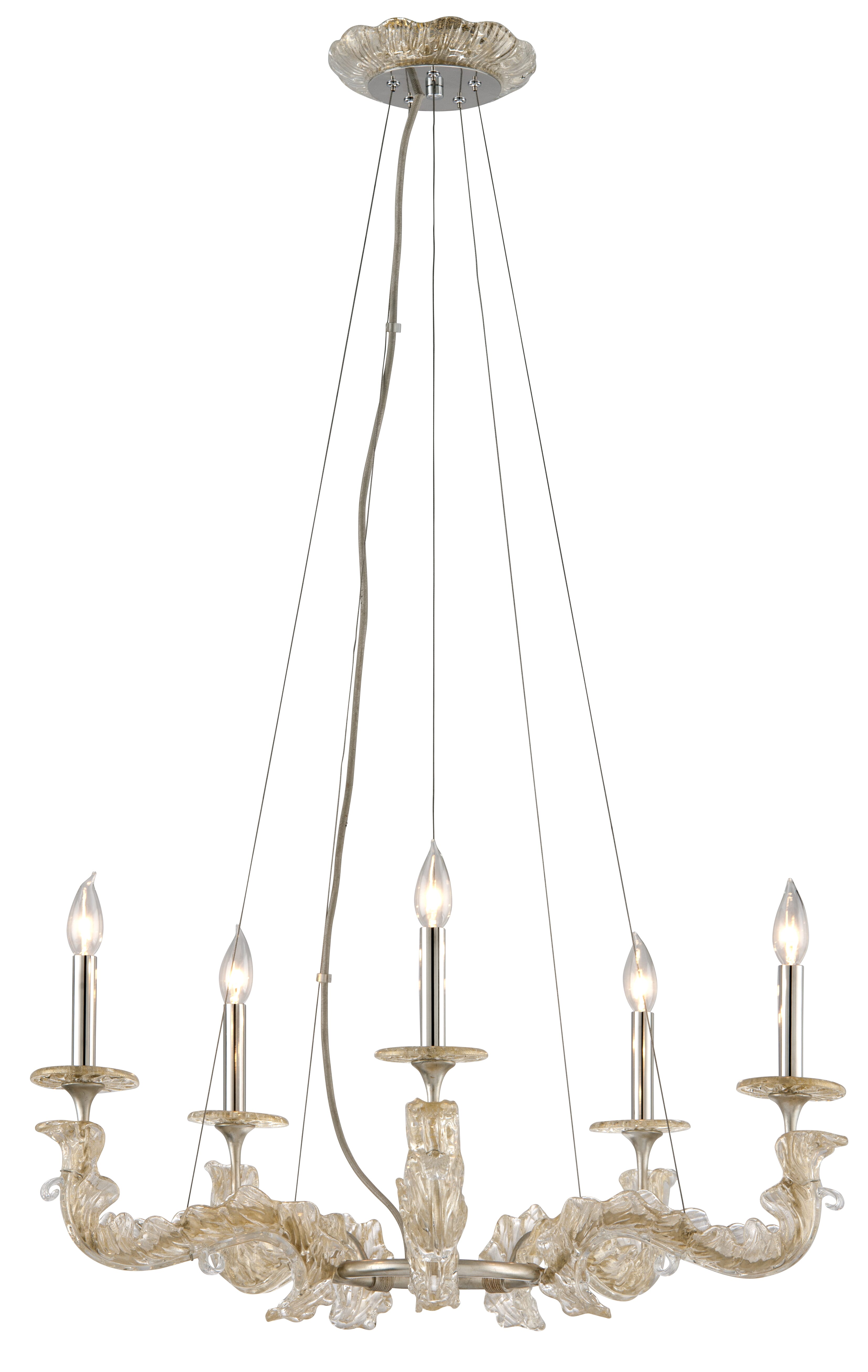 Corbett Cielo 5-Light Traditional Chandelier in Silver Leaf