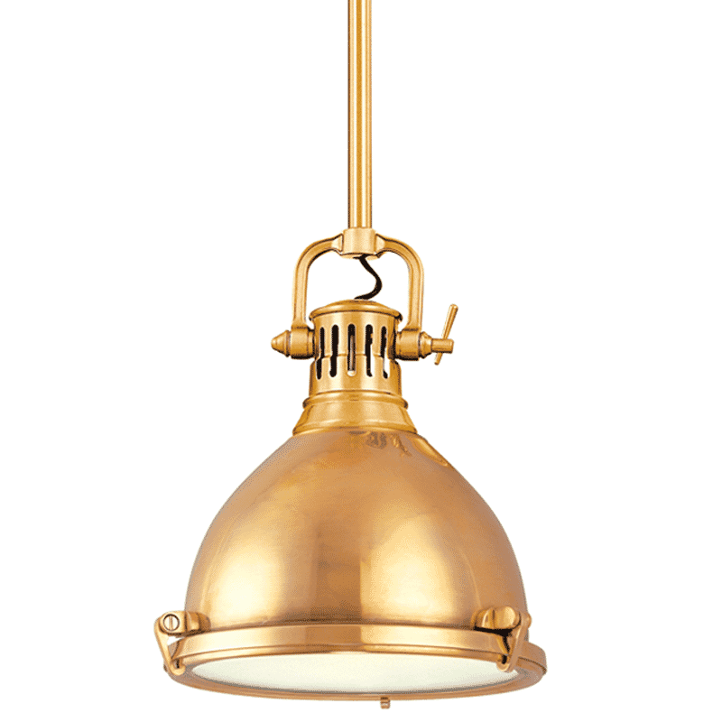 Hudson Valley Pelham 12" Pendant Light in Aged Brass