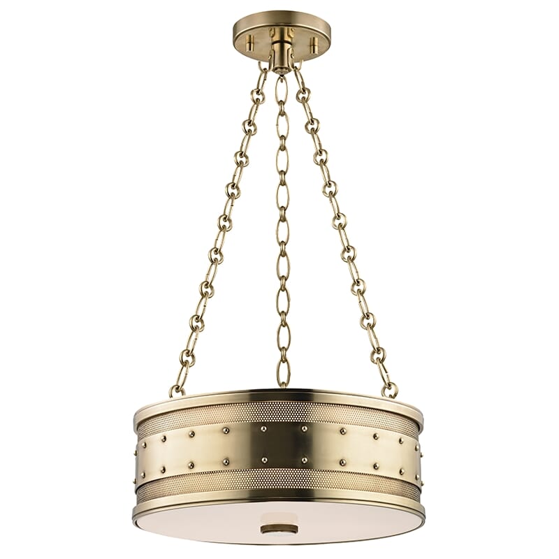 Hudson Valley Gaines 3-Light 6" Pendant Light in Aged Brass