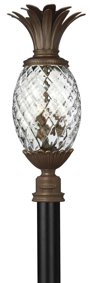 Hinkley Plantation 3-Light Outdoor Pineapple Post Light in Copper Bronze