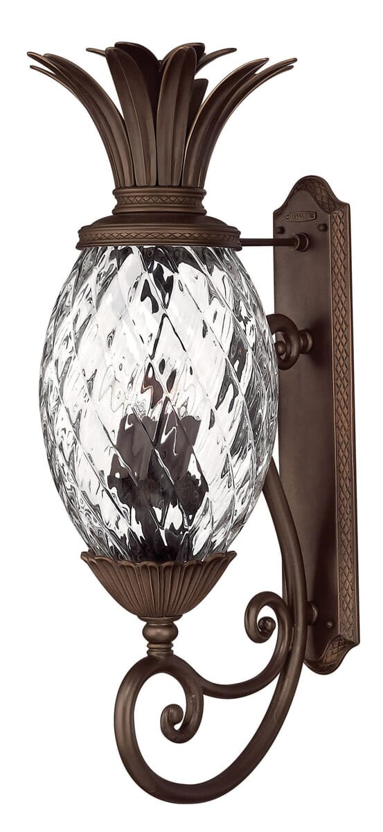 Hinkley Plantation 4-Light Outdoor Large Pineapple Wall Sconce in Copper Bronze