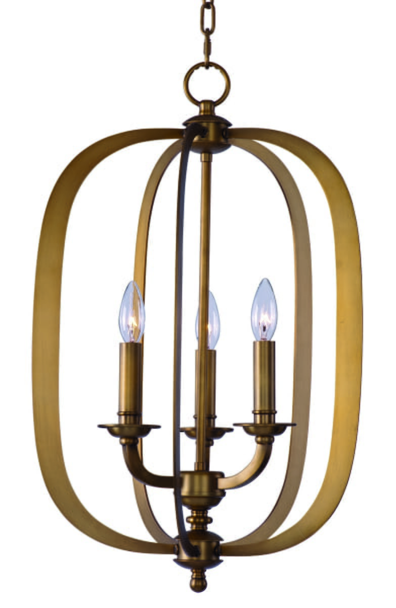 Maxim Lighting Fairmont 3-Light Pendant in Natural Aged Brass