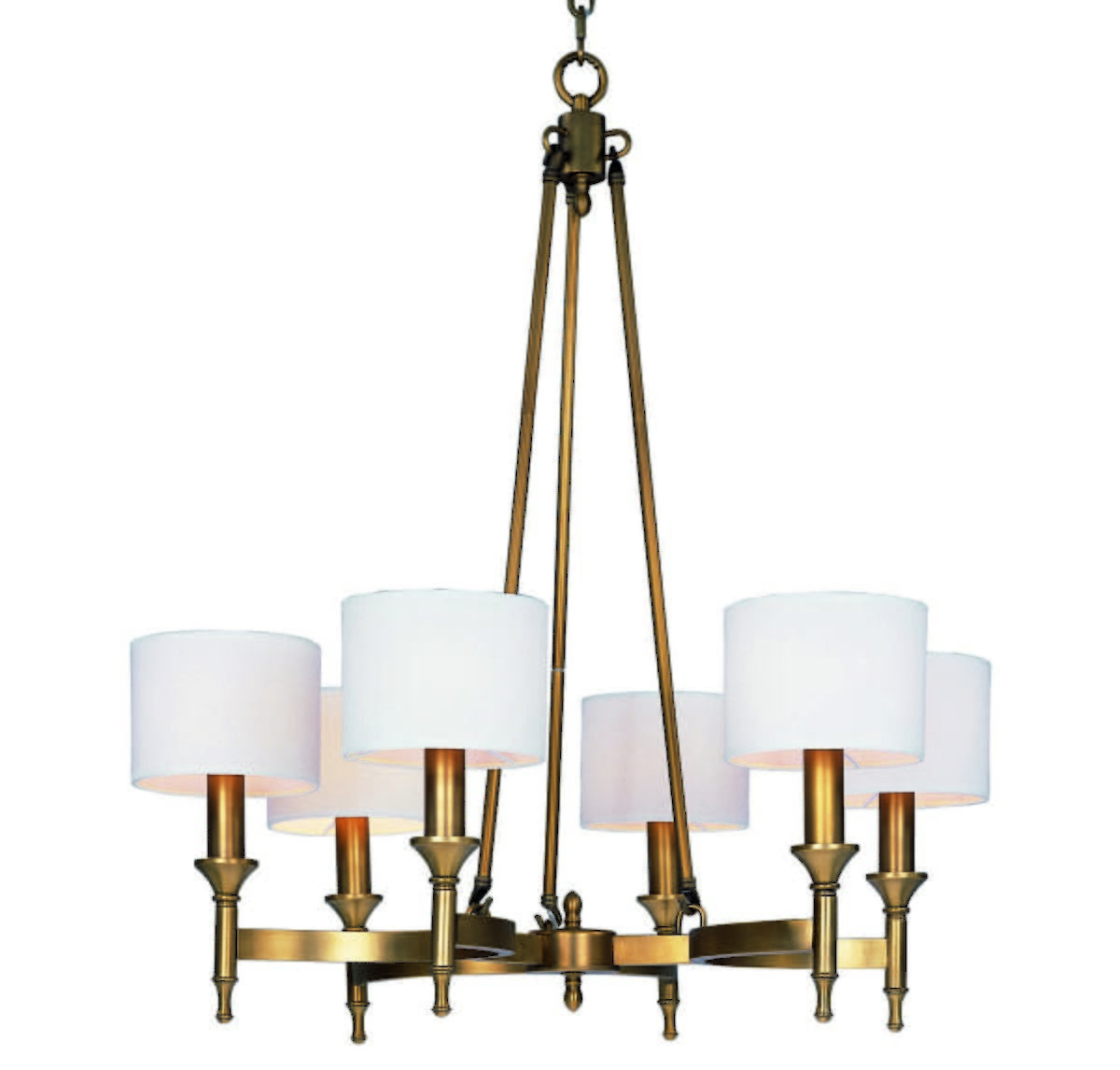 Maxim Lighting Fairmont 30" 6-Light Chandelier in Natural Aged Brass