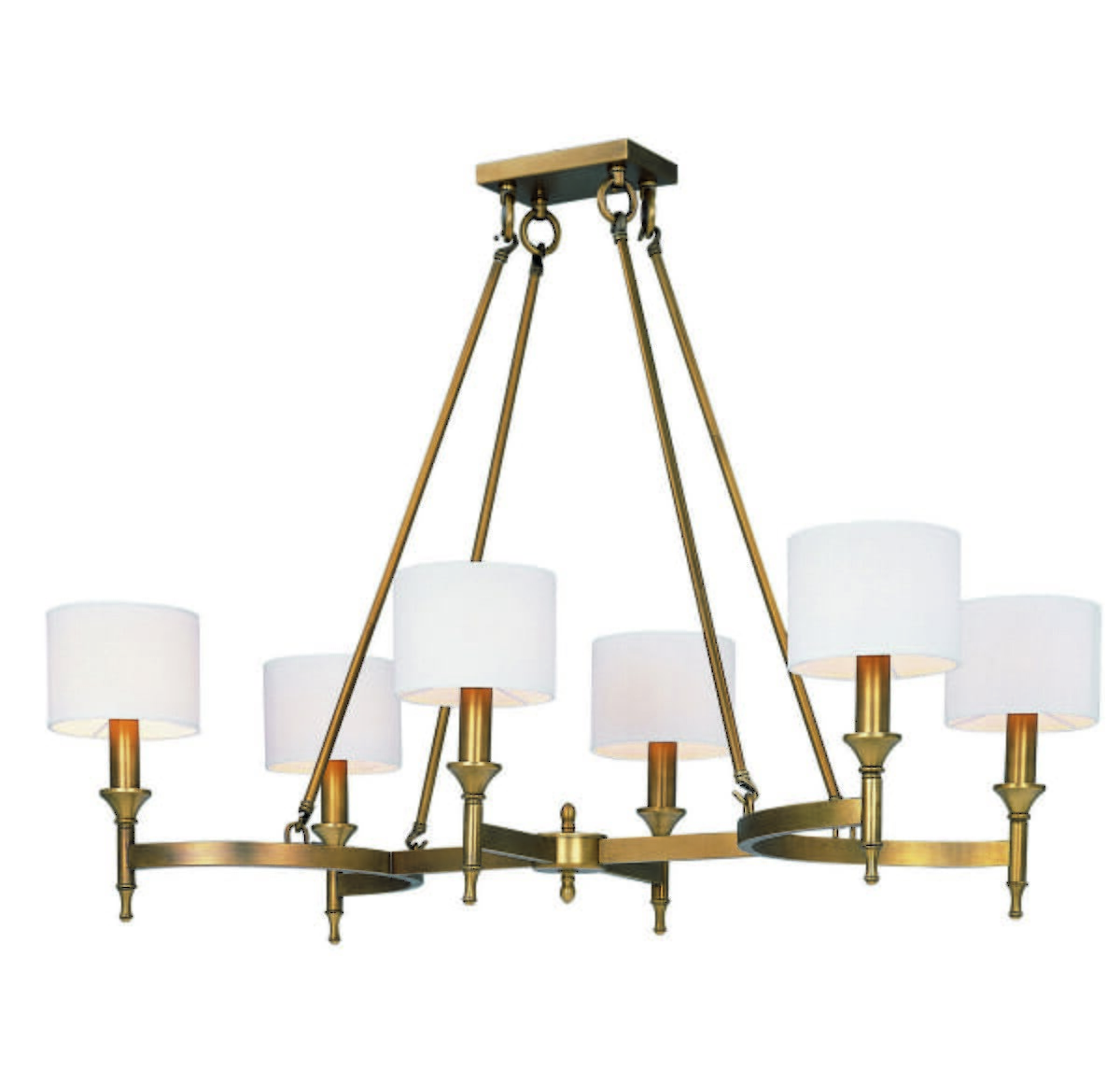 Maxim Lighting Fairmont 41" 6-Light Chandelier in Natural Aged Brass