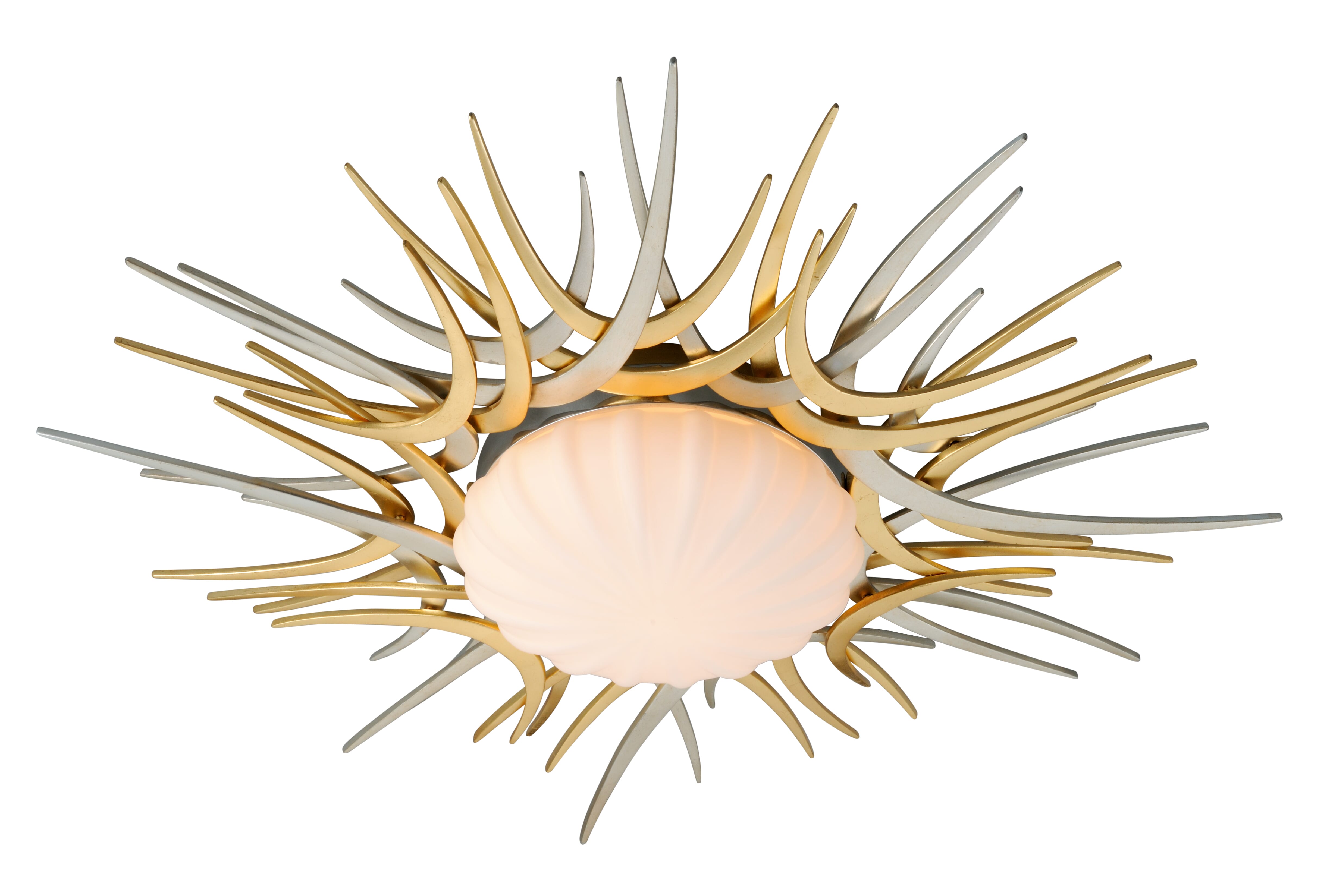 Corbett Helios Ceiling Light in Gold And Silver Leaf