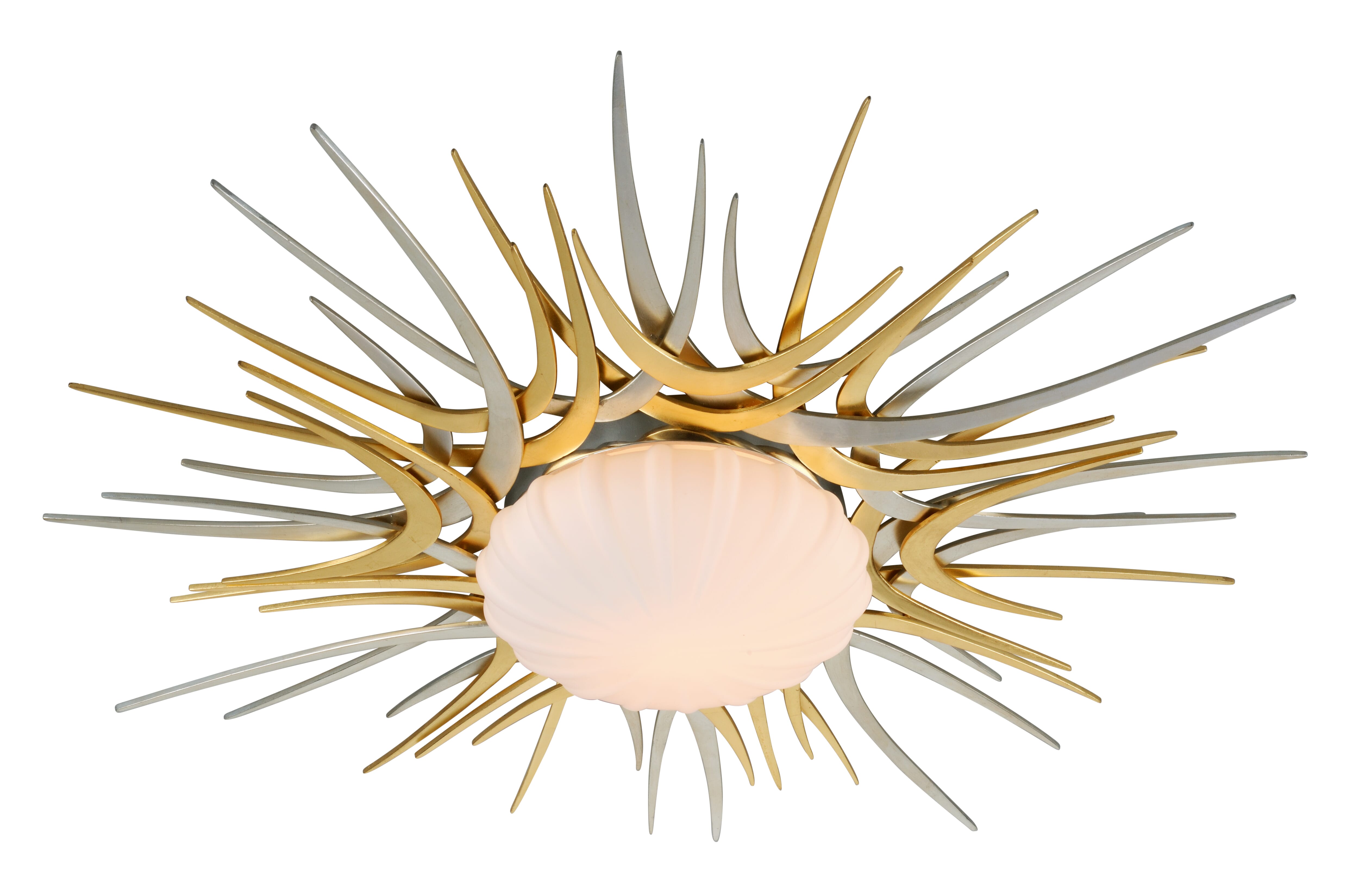 Corbett Helios Ceiling Light in Gold And Silver Leaf