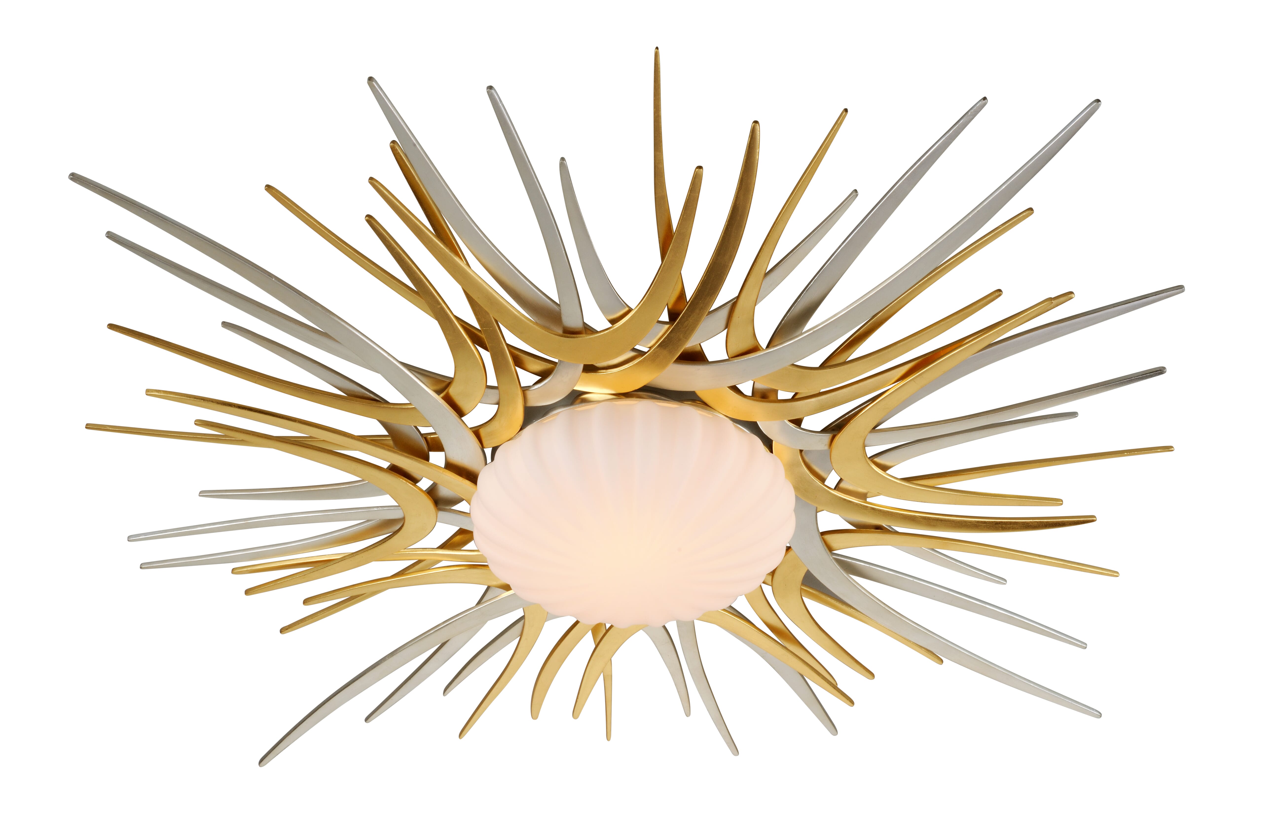 Corbett Helios Ceiling Light in Gold And Silver Leaf