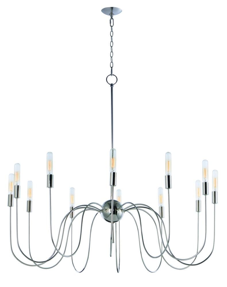 Maxim Lighting Willsburg 12-Light 12-Light Single-Tier Chandelier in Polished Nickel