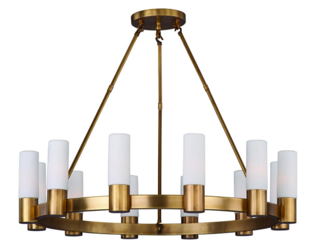 Maxim Lighting Contessa 35" 12-Light Chandelier in Natural Aged Brass