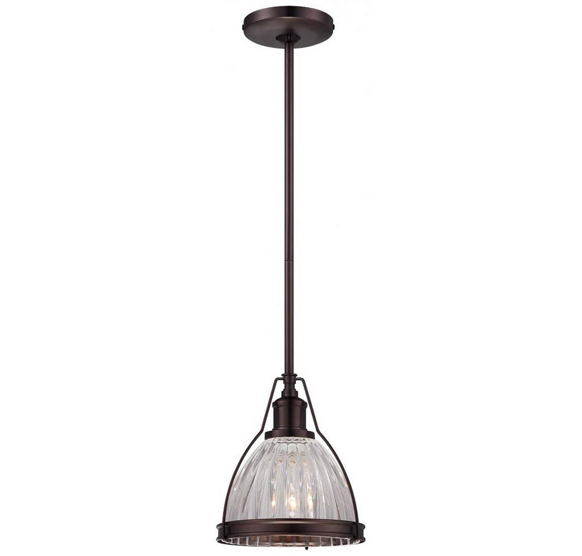 Minka Lavery 8" Pendant Light in Dark Brushed Bronze -Plated