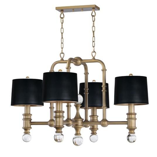 Maxim Lighting Saloon 4-Light 4-Light Chandelier in Weathered Brass