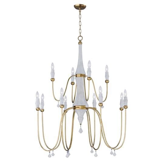 Maxim Lighting Claymore 12-Light 12-Light Chandelier in Claystone / Gold Leaf