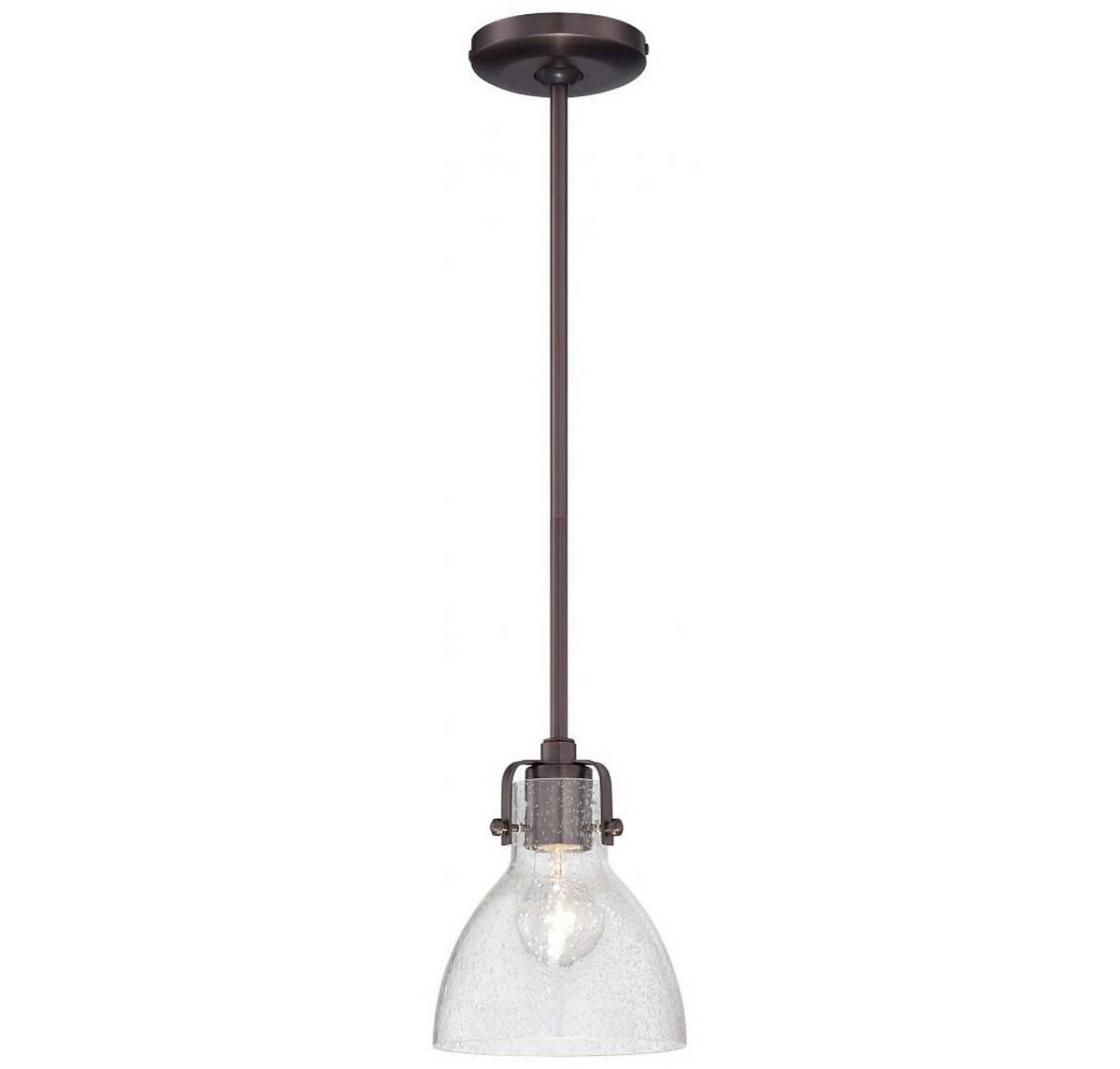 Minka Lavery Seeded Glass Pendant Light in Dark Brushed Bronze