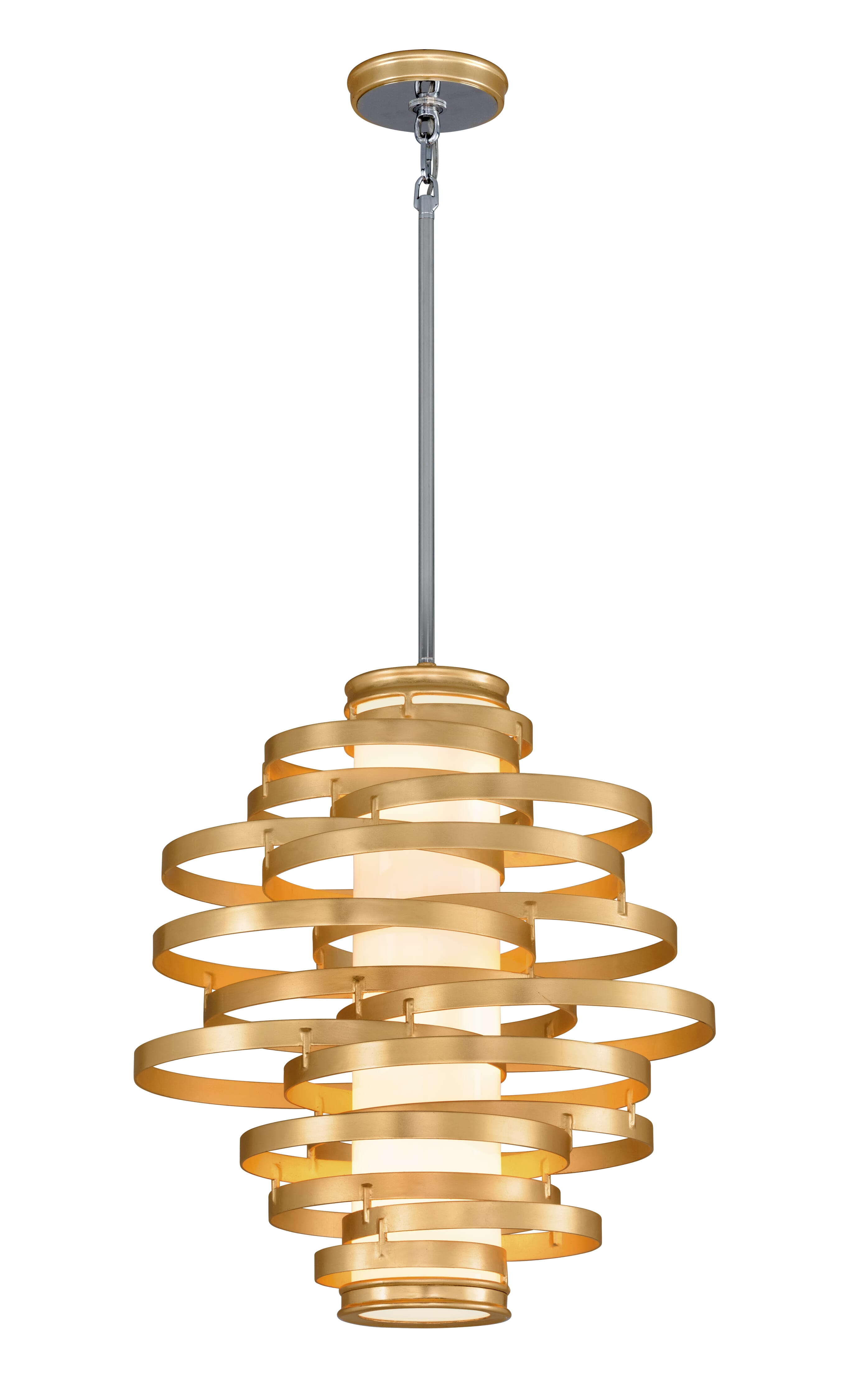 Corbett Vertigo 3-Light Pendant Light in Gold Leaf