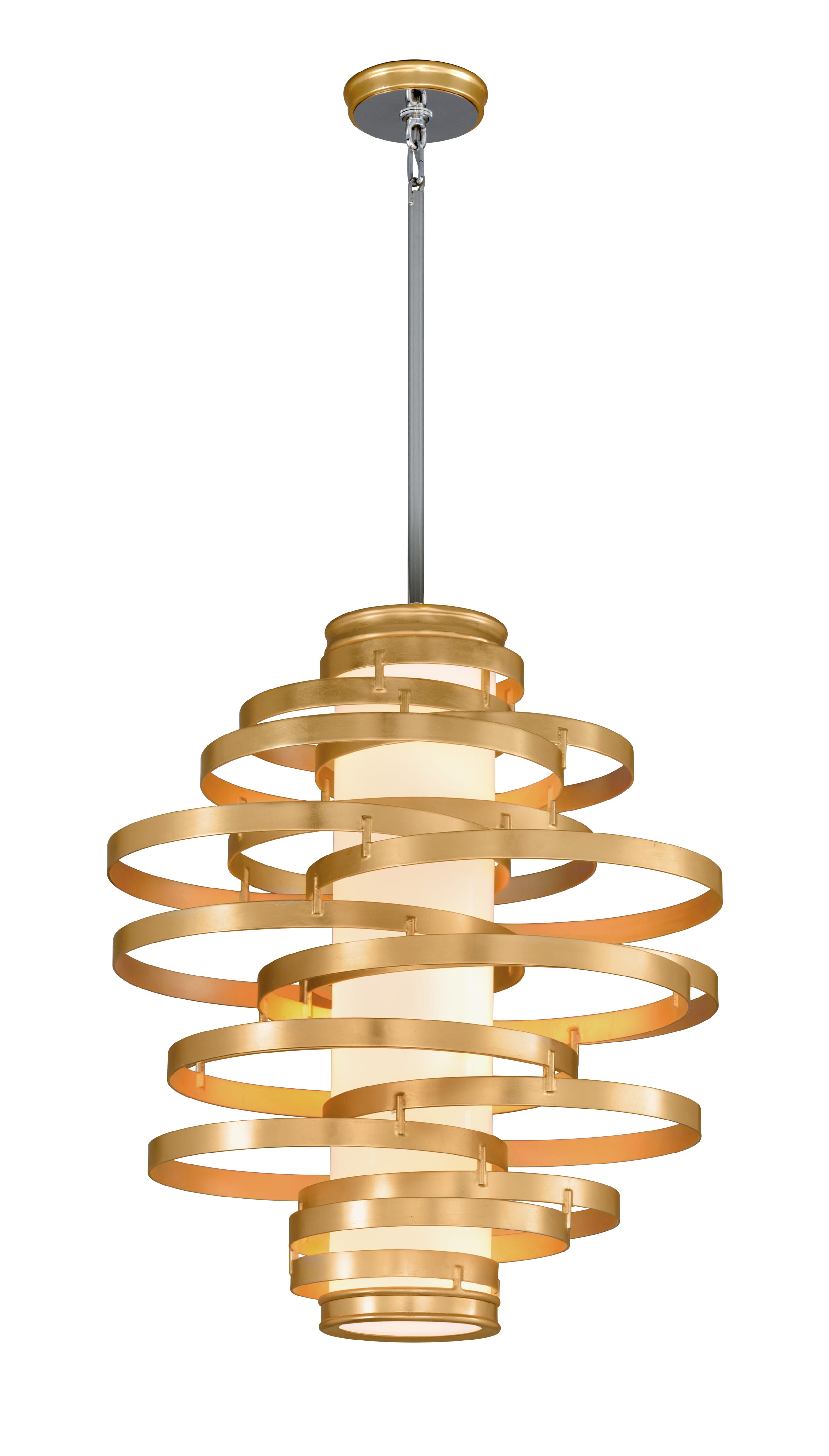 Corbett Vertigo 4-Light Pendant Light in Gold Leaf