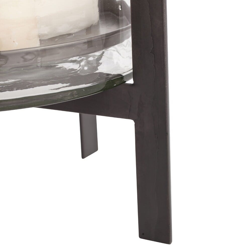 Arteriors Bowen 15" Hurricane Candle Holder in Natural Iron