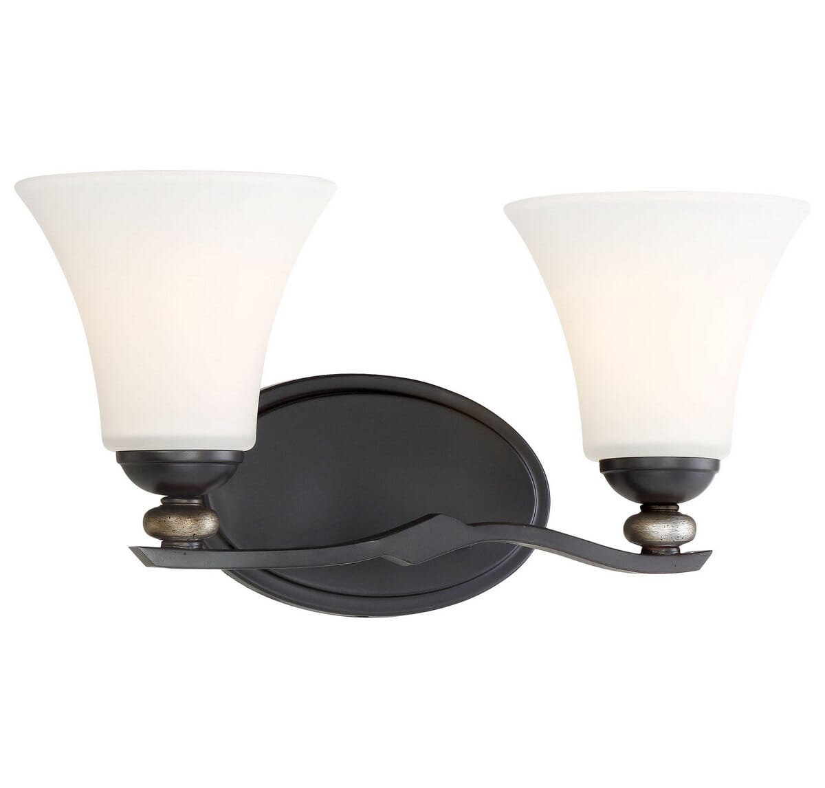 Minka Lavery Shadowglen 2-Light Bathroom Vanity Light in Lathan Bronze with Gold Highlights