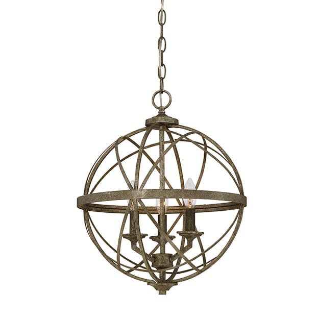 Millennium Lighting Lakewood 3-Light Pendant in Antique Silver