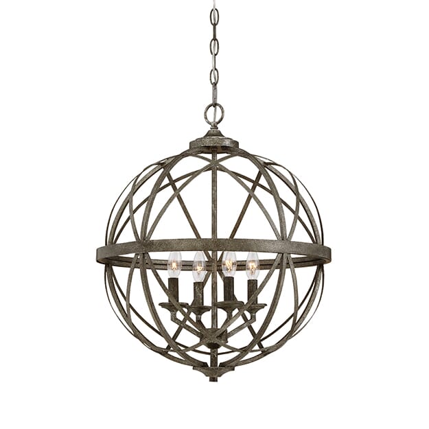 Millennium Lighting Lakewood 4-Light Pendant in Antique Silver