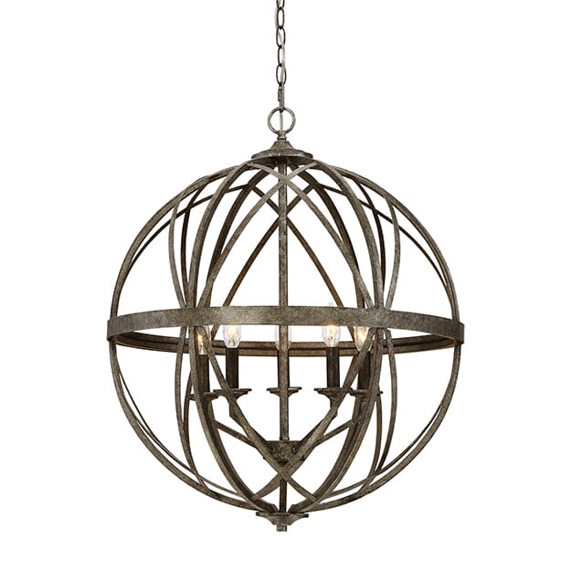 Millennium Lighting Lakewood 5-Light Pendant in Antique Silver