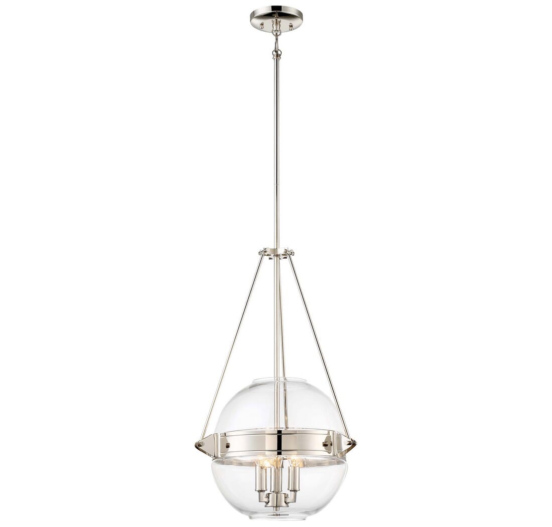 Minka Lavery Atrio 3-Light 16" Pendant Light in Polished Nickel