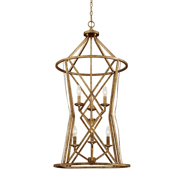 Millennium Lighting Lakewood 6-Light Pendant in Vintage Gold