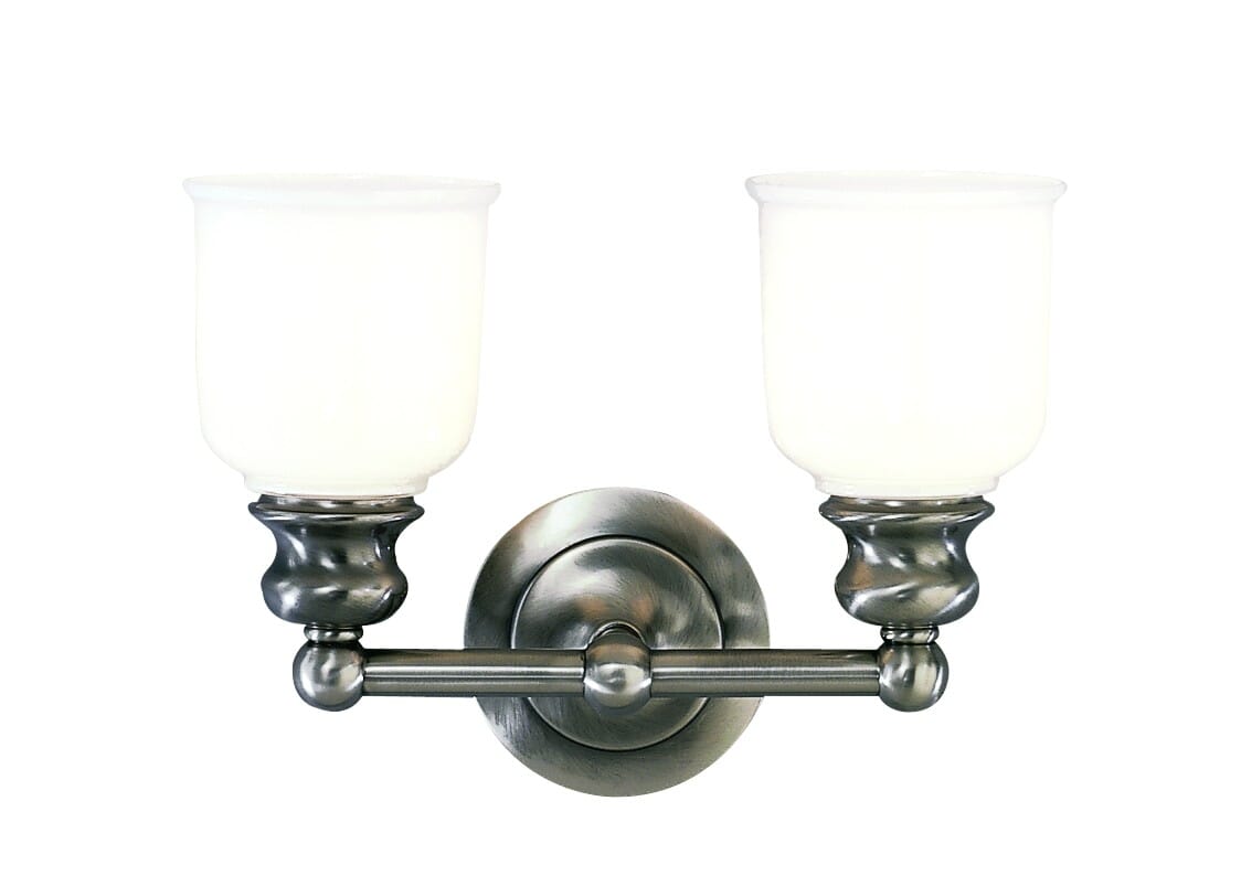 Hudson Valley Riverton 2-Light 14" Bathroom Vanity Light in Antique Nickel