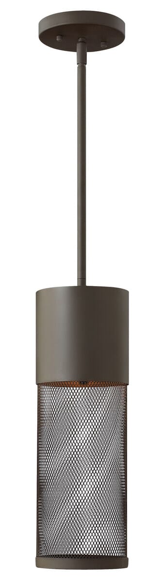 Hinkley Aria 1-Light LED Outdoor Hanging Light in Buckeye Bronze