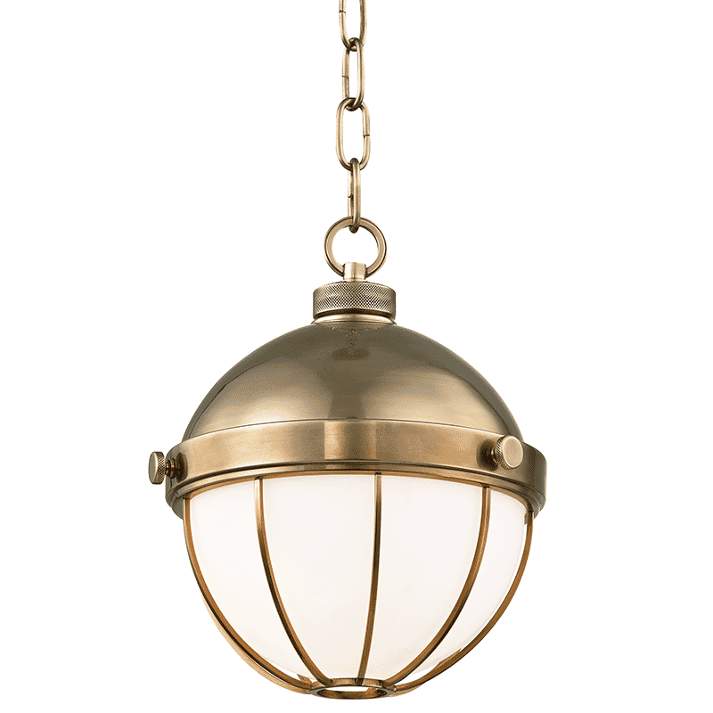 Hudson Valley Sumner 11" Pendant Light in Aged Brass