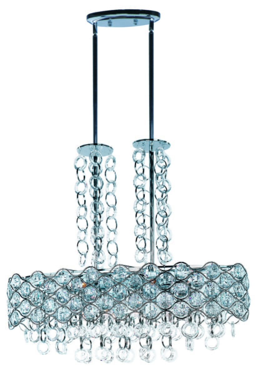 Maxim Lighting Cirque 32.5" 12-Light Linear Pendant in Polished Chrome