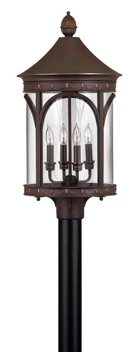 Hinkley Lucerne 4-Light Outdoor Post Top Pier Mount in Copper Bronze