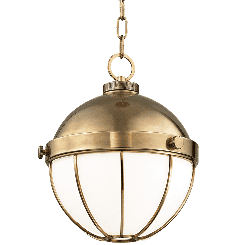 Hudson Valley Sumner 14" Pendant Light in Aged Brass