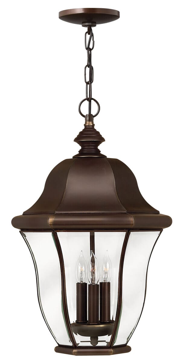 Hinkley Monticello 3-Light Outdoor Hanging Light in Copper Bronze