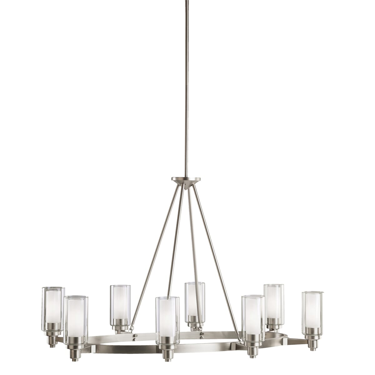 Kichler Circolo 8-Light 25" 1-Tier Large Chandelier in Brushed Nickel