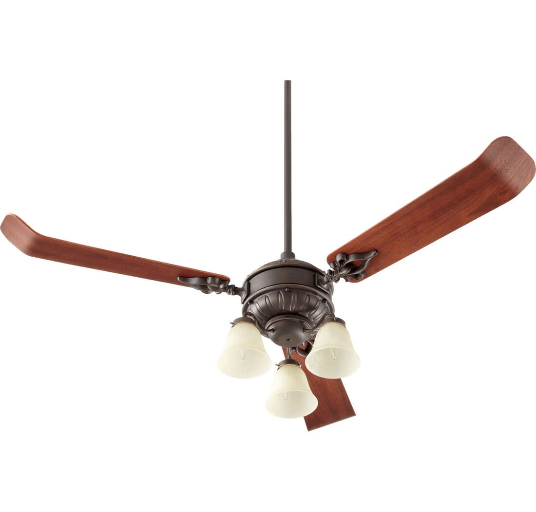 Quorum Brewster 3-Light 13" Ceiling Fan Light Kit in Oiled Bronze