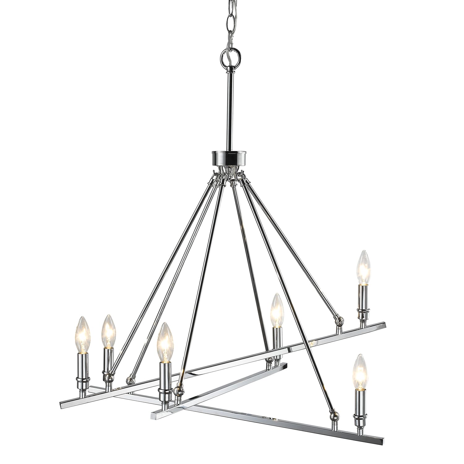 Golden Garvin 6-Light Chandelier in Chrome