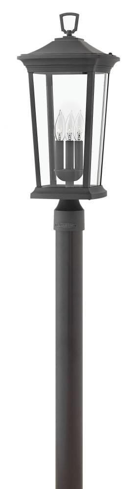 Hinkley Bromley 3-Light Outdoor Post Top Pier Mount in Museum Black