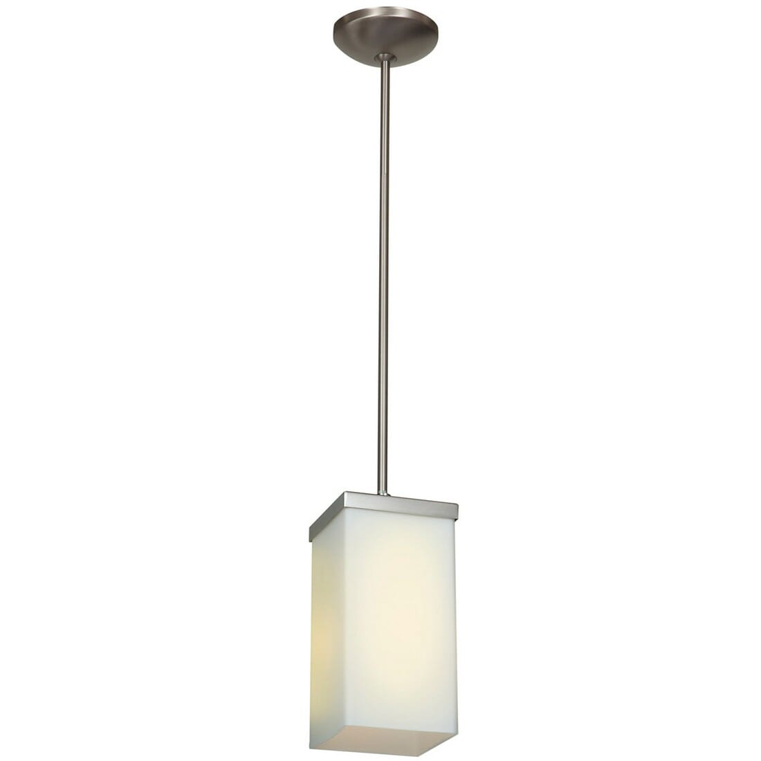 Access Lighting Basik 4" Opal Glass Pendant in Brushed Steel