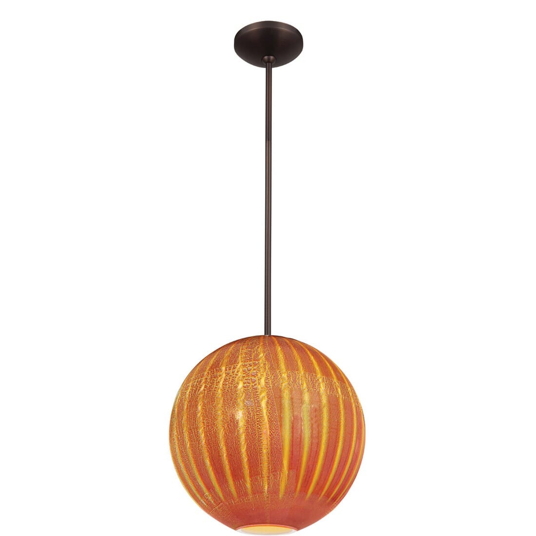 Access Lighting Safari Opaline Silver Amber Ball Pendant in Bronze