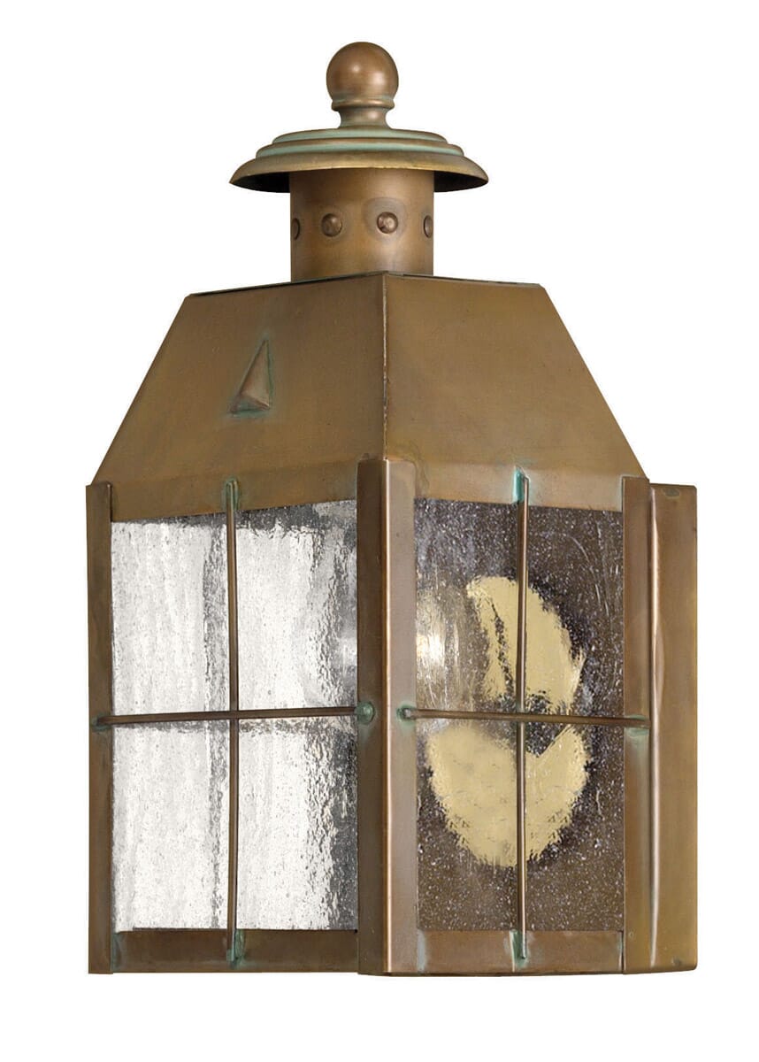 Hinkley Nantucket 1-Light Outdoor Mini Wall Mount in Aged Brass