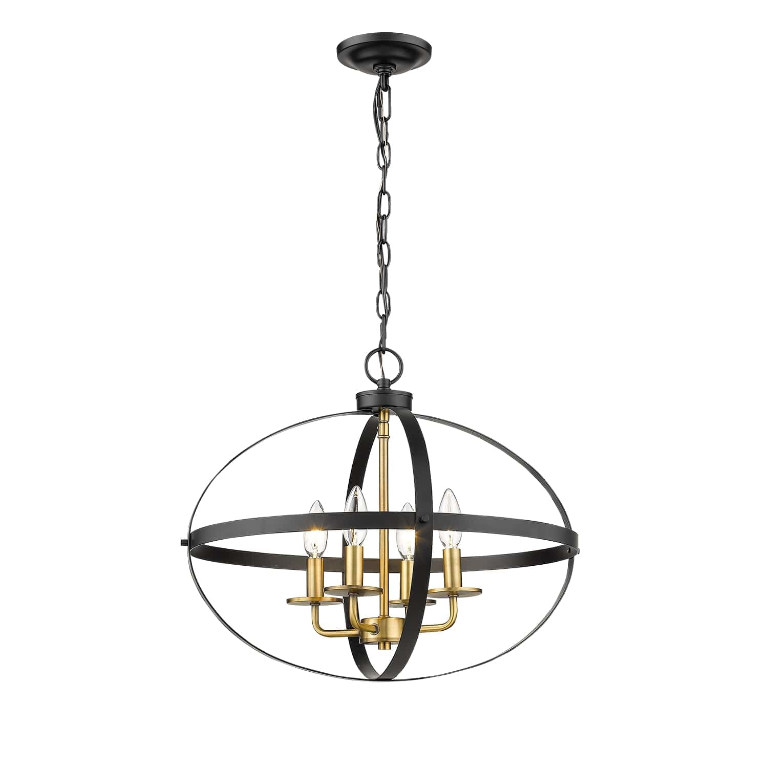 Millennium Lighting 4-Light 20" Globe Pendant in Matte Black and Heirloom Bronze