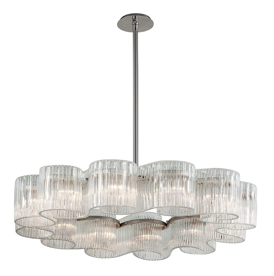 Corbett Circo 12-Light Pendant Light in Satin Silver Leaf