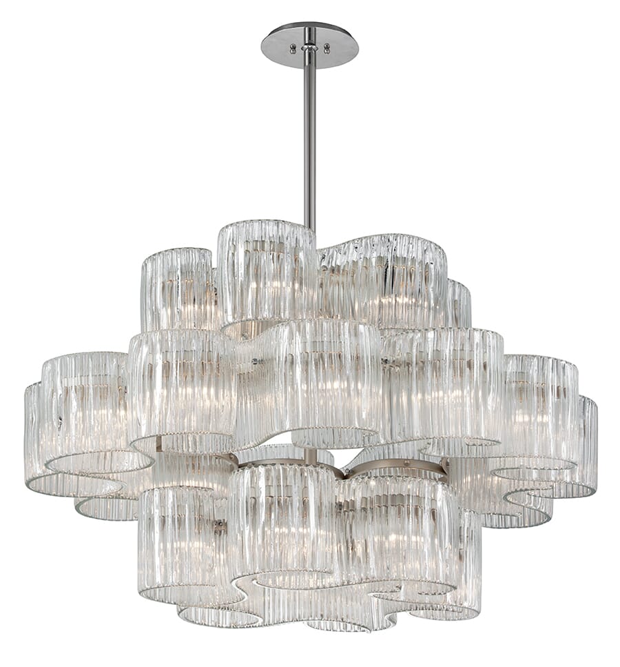 Corbett Circo 24-Light Pendant Light in Satin Silver Leaf