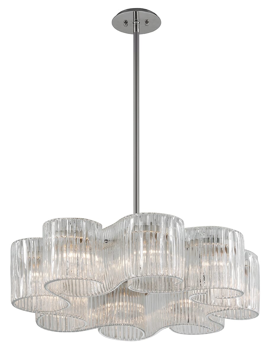 Corbett Circo 8-Light Pendant Light in Satin Silver Leaf