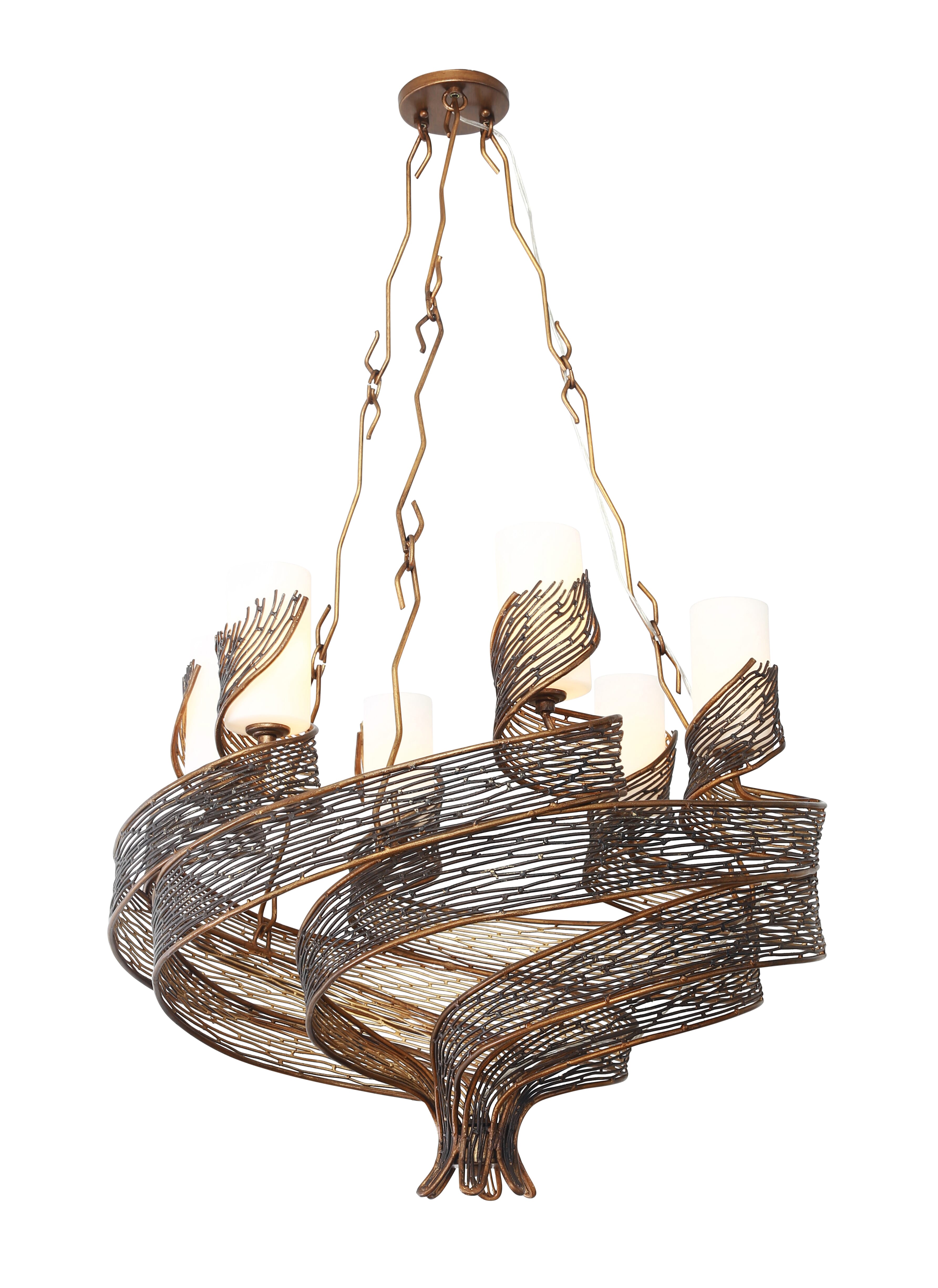 Varaluz Flow 6-Light Transitional Chandelier in Hammered Ore