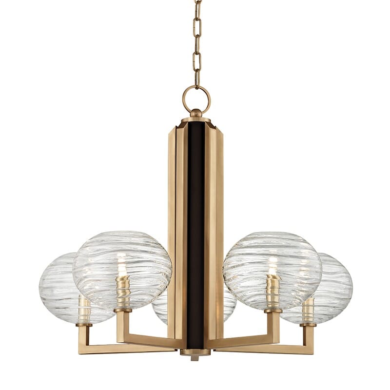 Hudson Valley Breton 5-Light Chandelier in Aged Brass