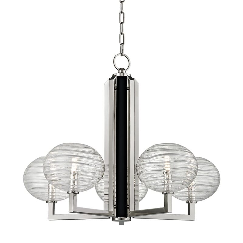 Hudson Valley Breton 5-Light Chandelier in Polished Nickel